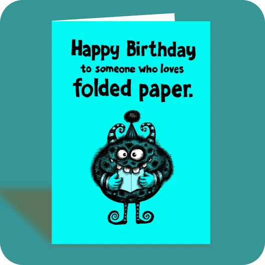 Birthday Card - Loves Folded Paper (OG) - Old Paper Stock