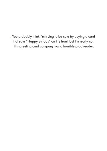 Birthday Card - Happy Birfday (OG) - Old Paper Stock