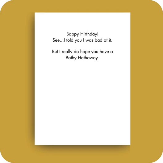 Birthday Card - Bappy Hirthday (OG) - Old Paper Stock