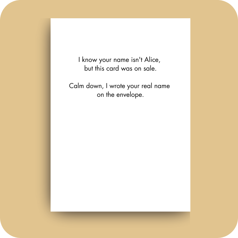 Birthday Card - Not Alice (OG)
