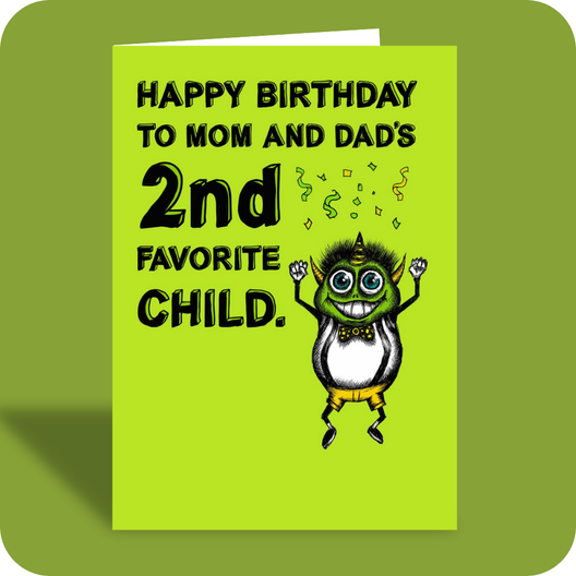 Birthday Card - 2nd Favorite (OG) - Old Paper Stock