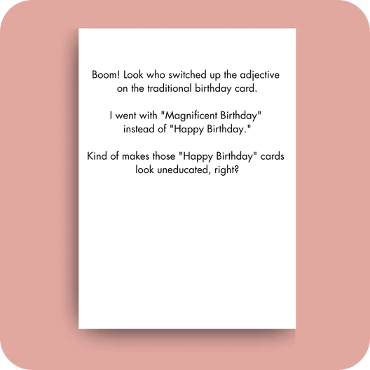 Birthday Card - Magnificent Birthday (OG) - Old Paper Stock