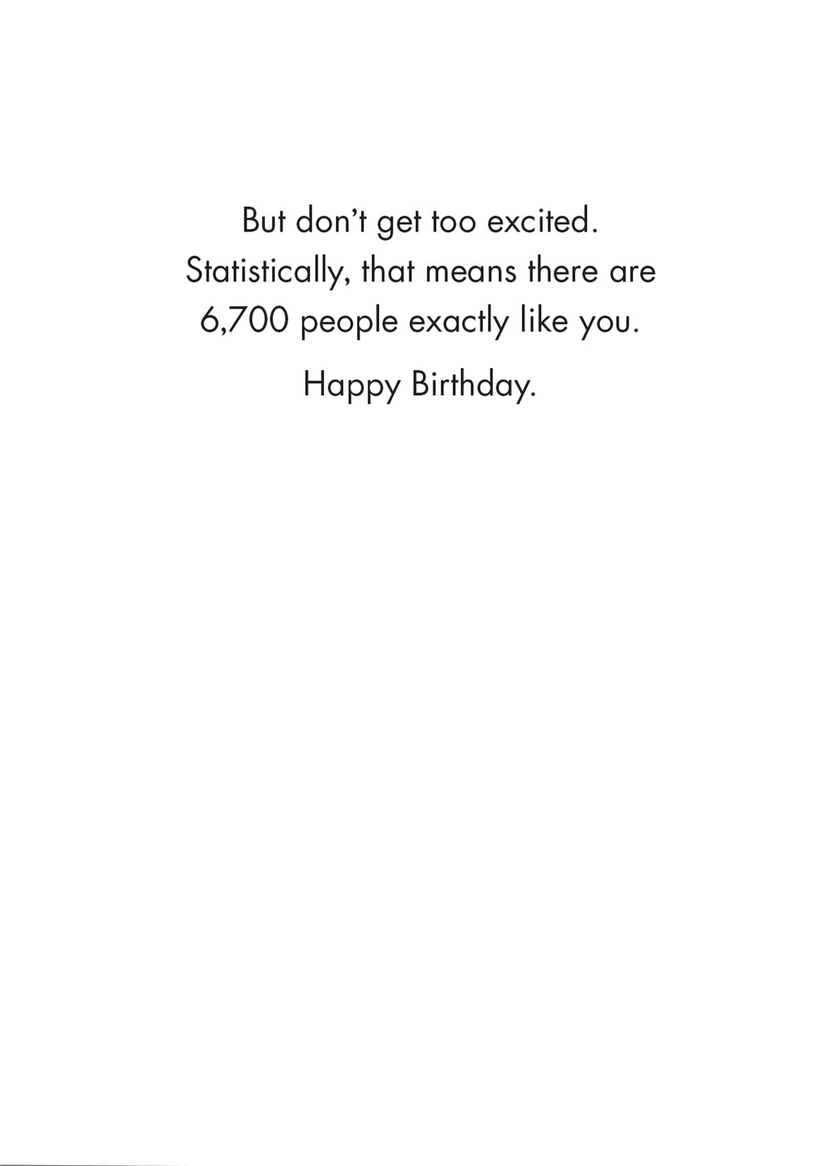 Birthday Card - One in a Million! (B)