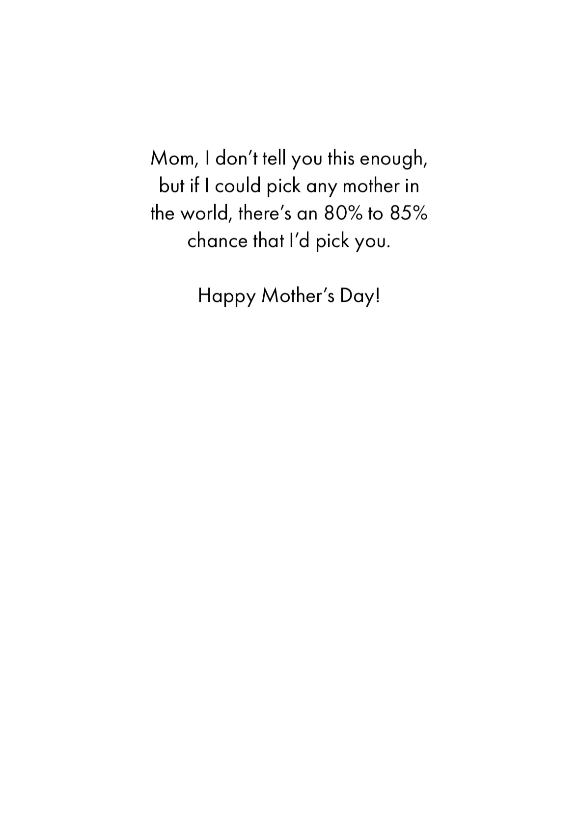 Mother's Day Card - Only A Few (OG)