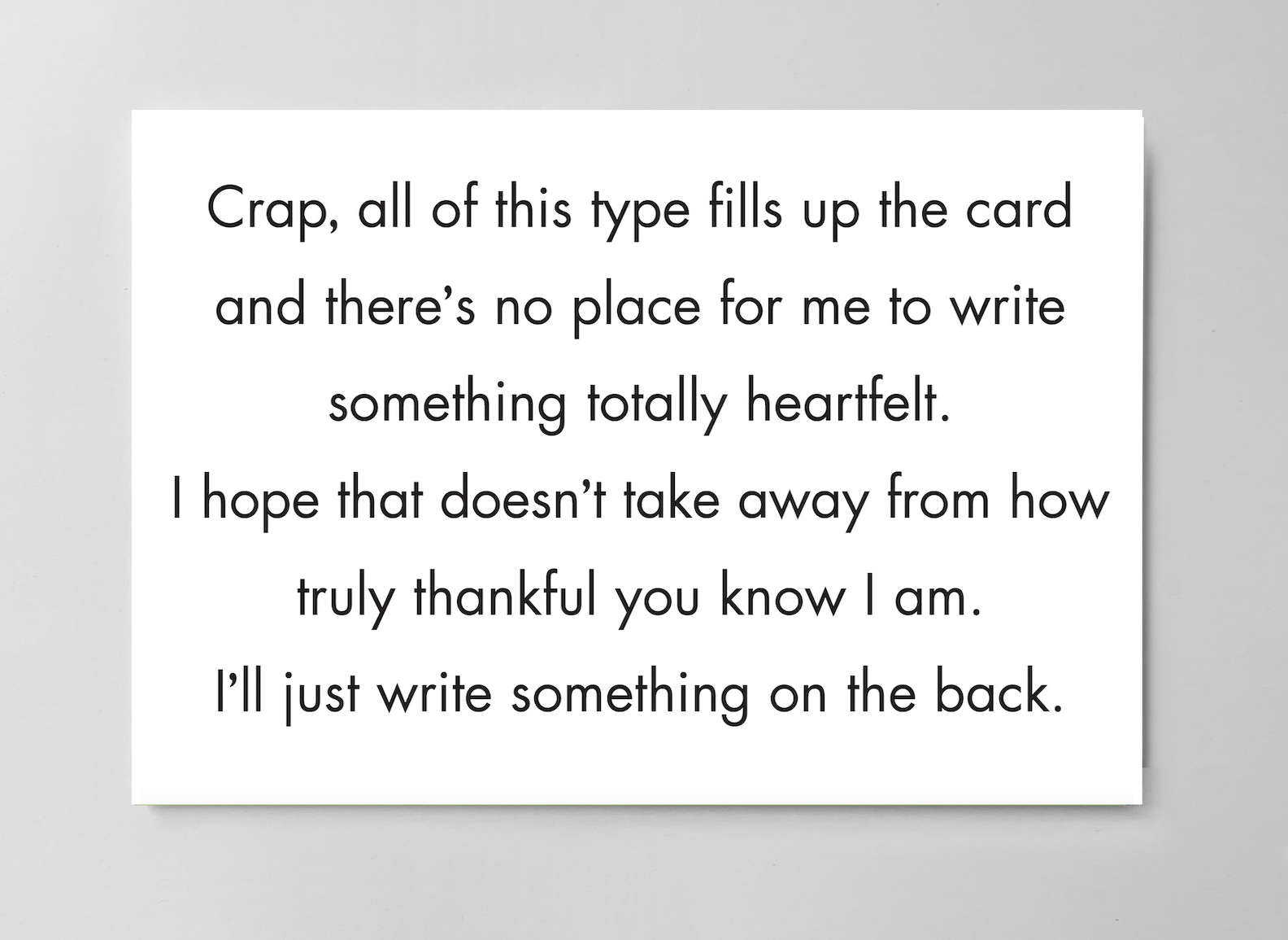 No Place To Write Happy Birthday (Box of 8 mini-cards)