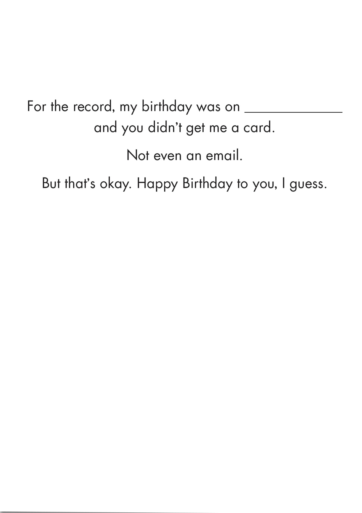 Birthday Card - I Guess (OG)