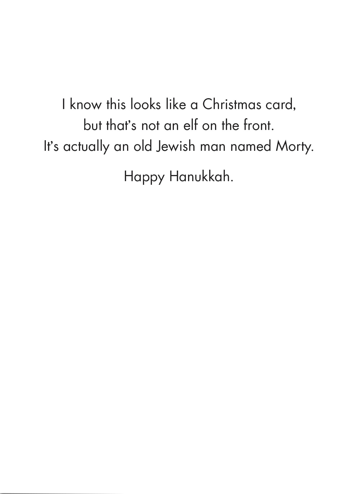 Hanukkah Card - Not an Elf (OG)