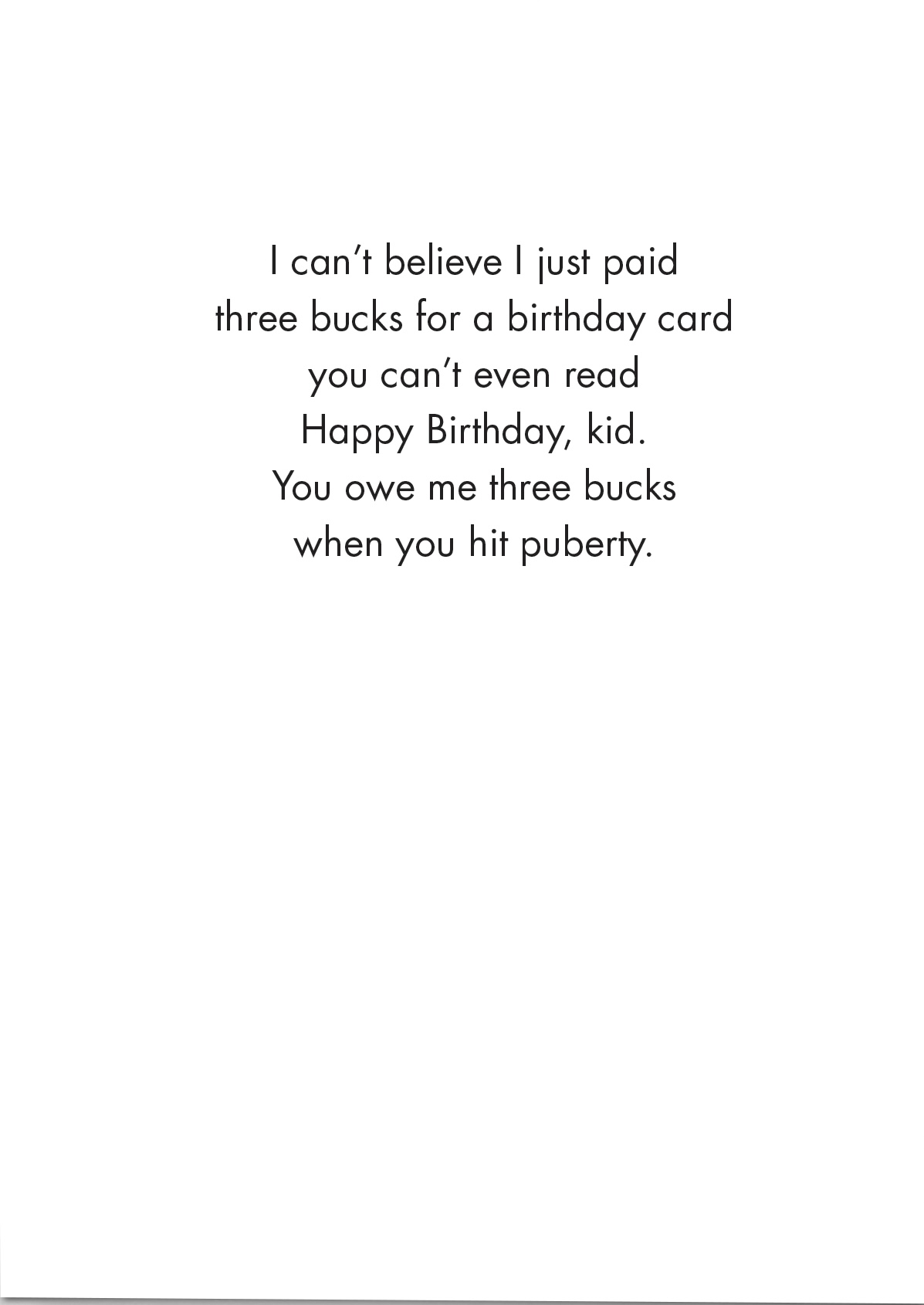 1st Birthday Card - Can't Read (OG)