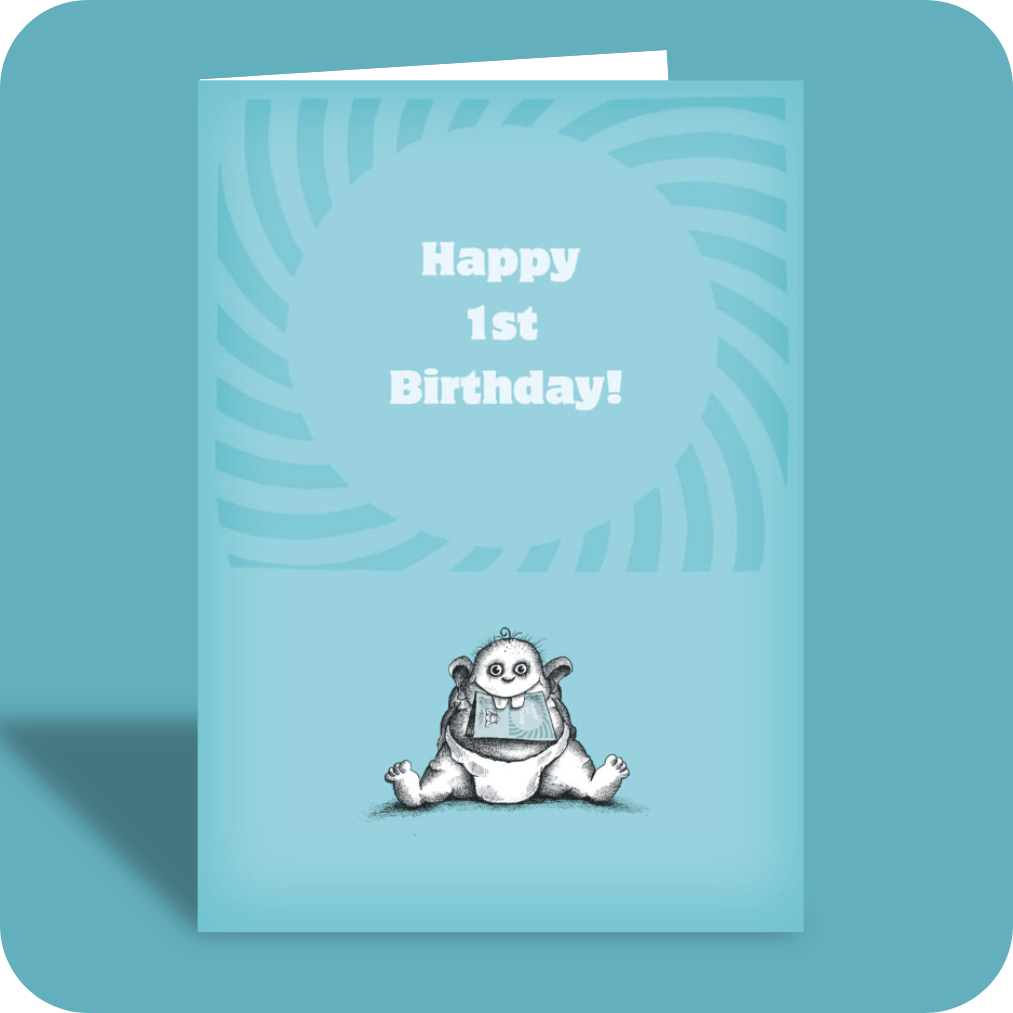 1st Birthday Card - Can't Read (OG)