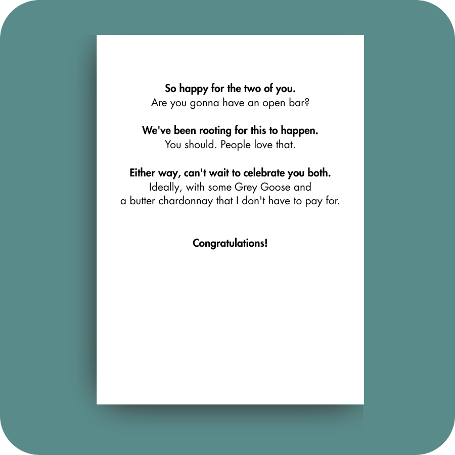 Engagement Card - Open Bar (OG)