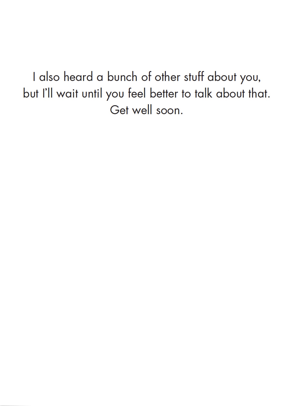 Get Well Card - Heard You Were Sick (B)
