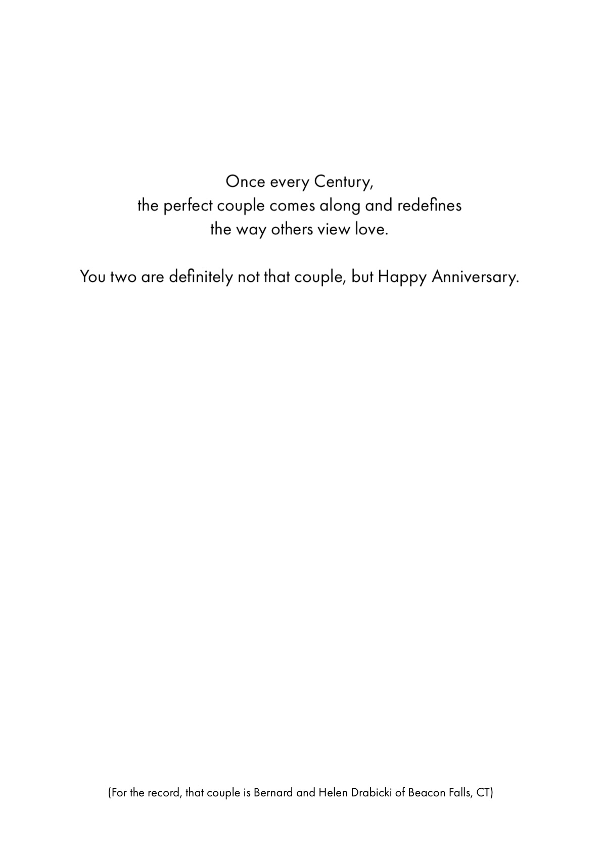 Anniversary Card - Perfect Couple/Spouse (B)