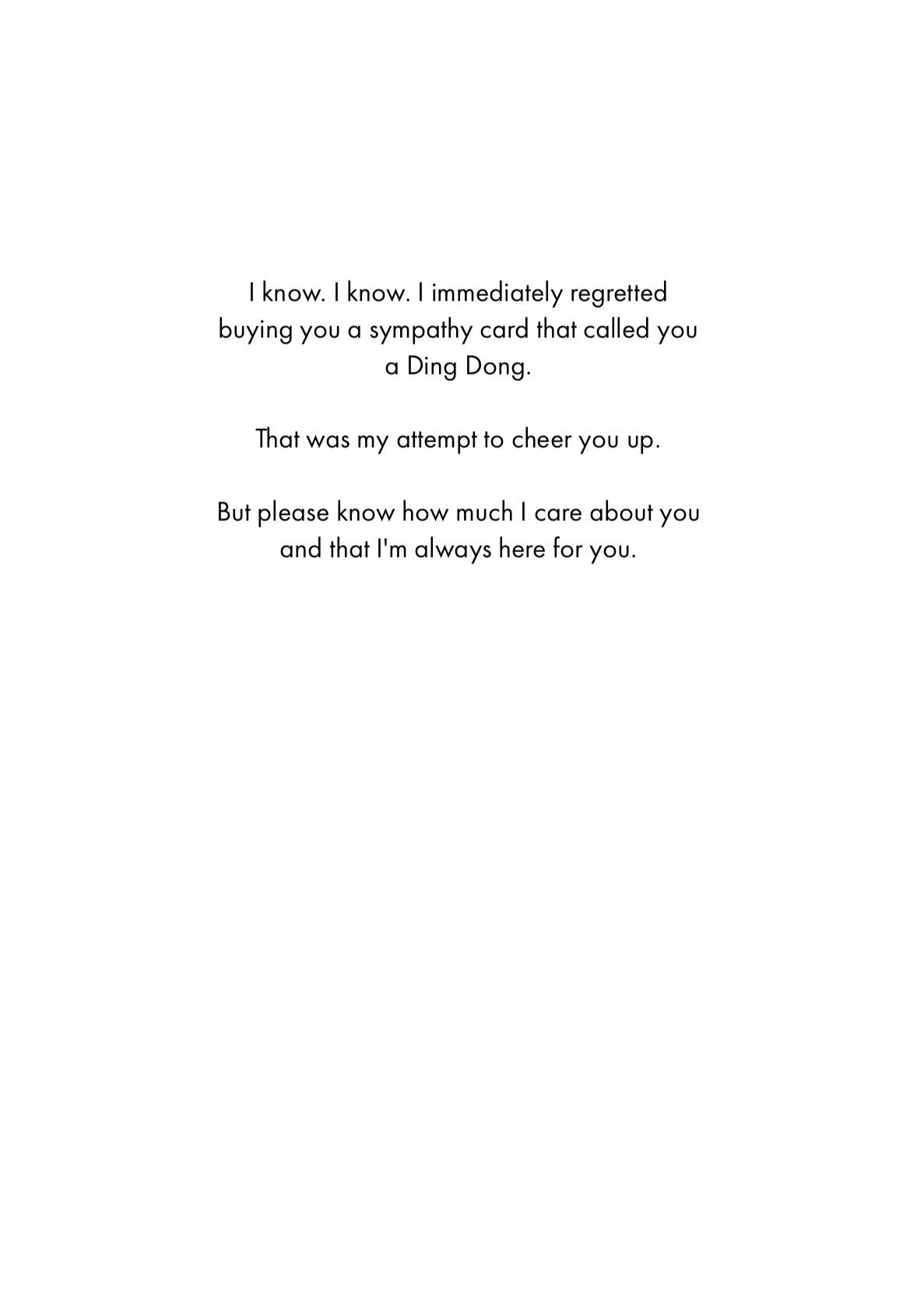 Sympathy Card - Ding Dong (OG)