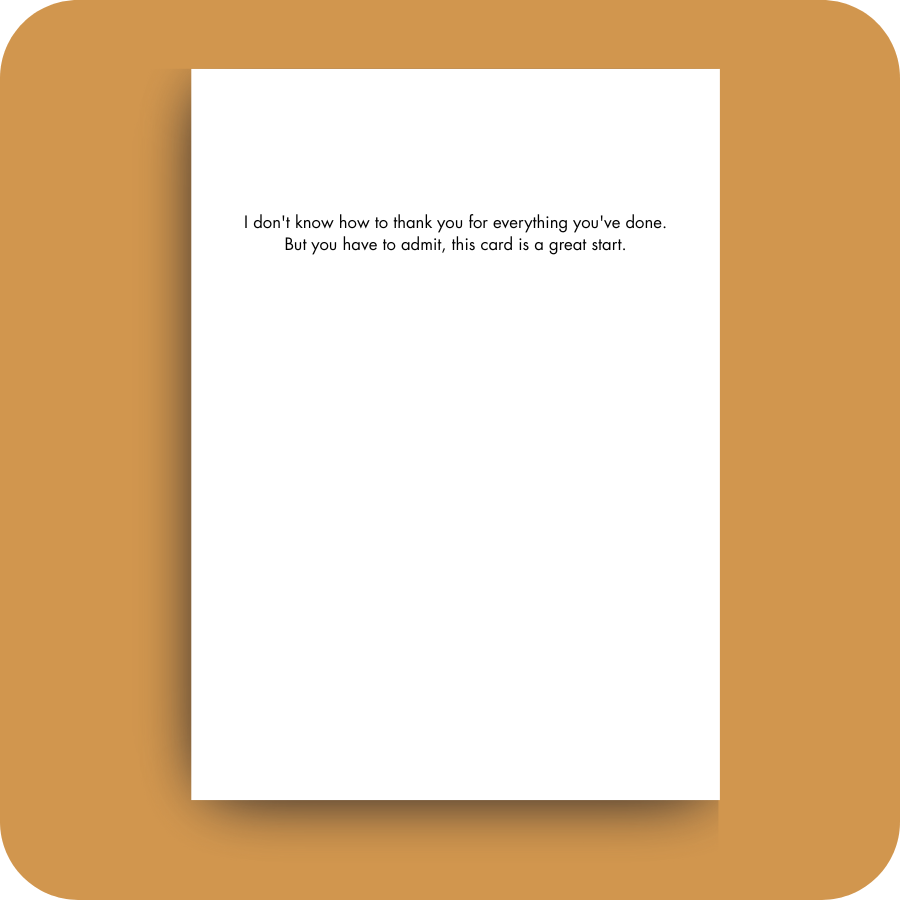 Thank You Card - Great Start (OG)