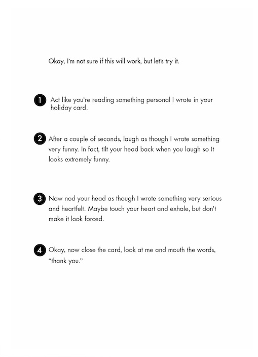Funny Holiday Card with  Instructions