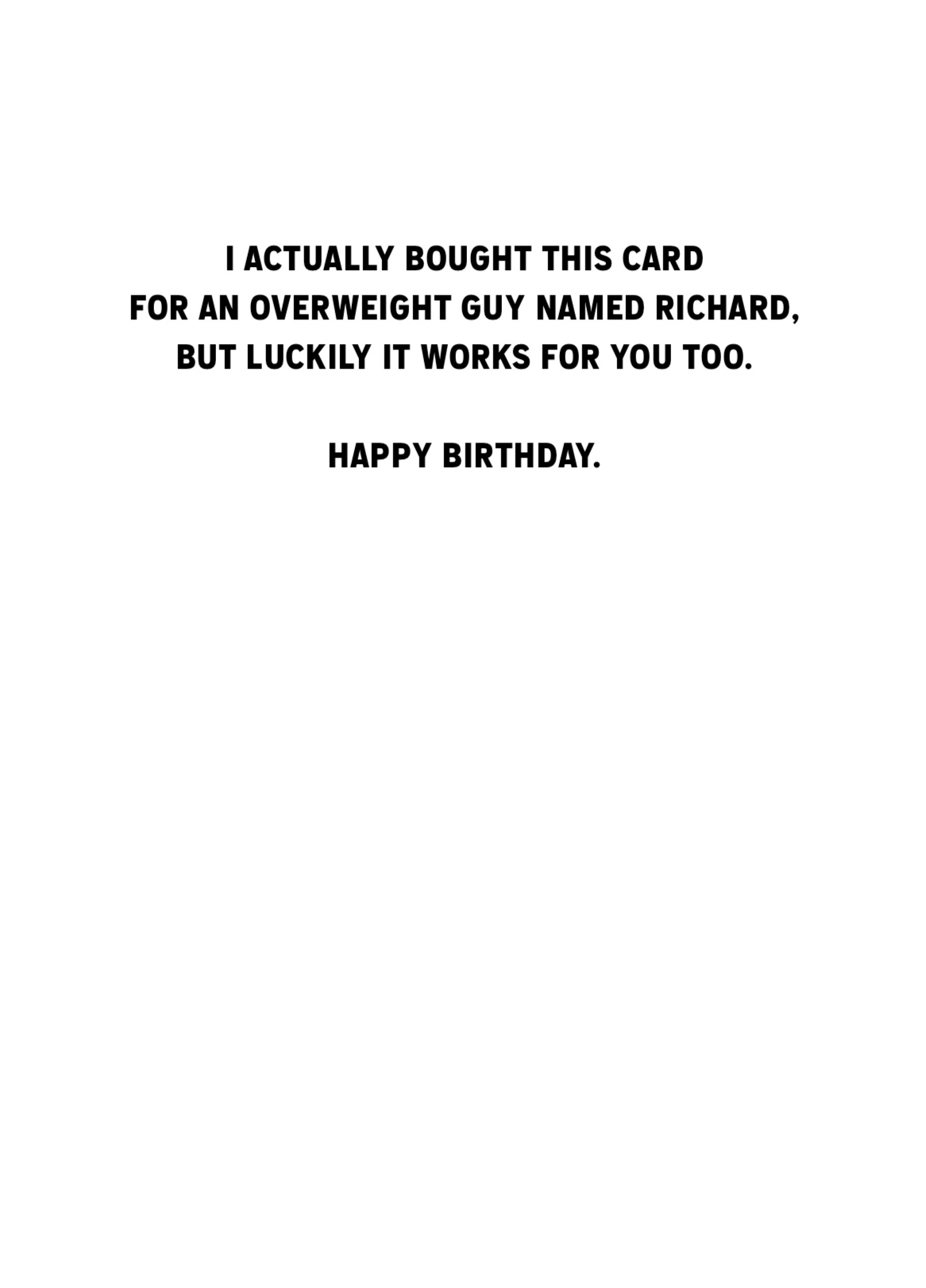 Birthday Card - Fat Richard (C)