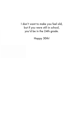30th Birthday Card - 24th Grade (OG)