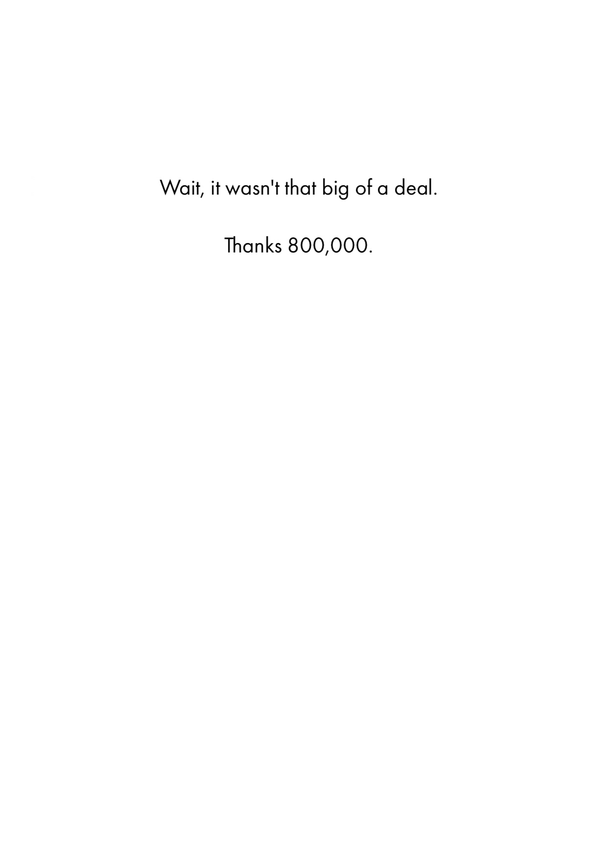 Thank You Card - One in a Million (B)
