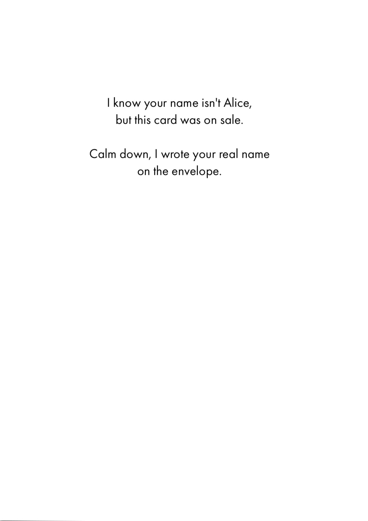 Birthday Card - Not Alice (B)