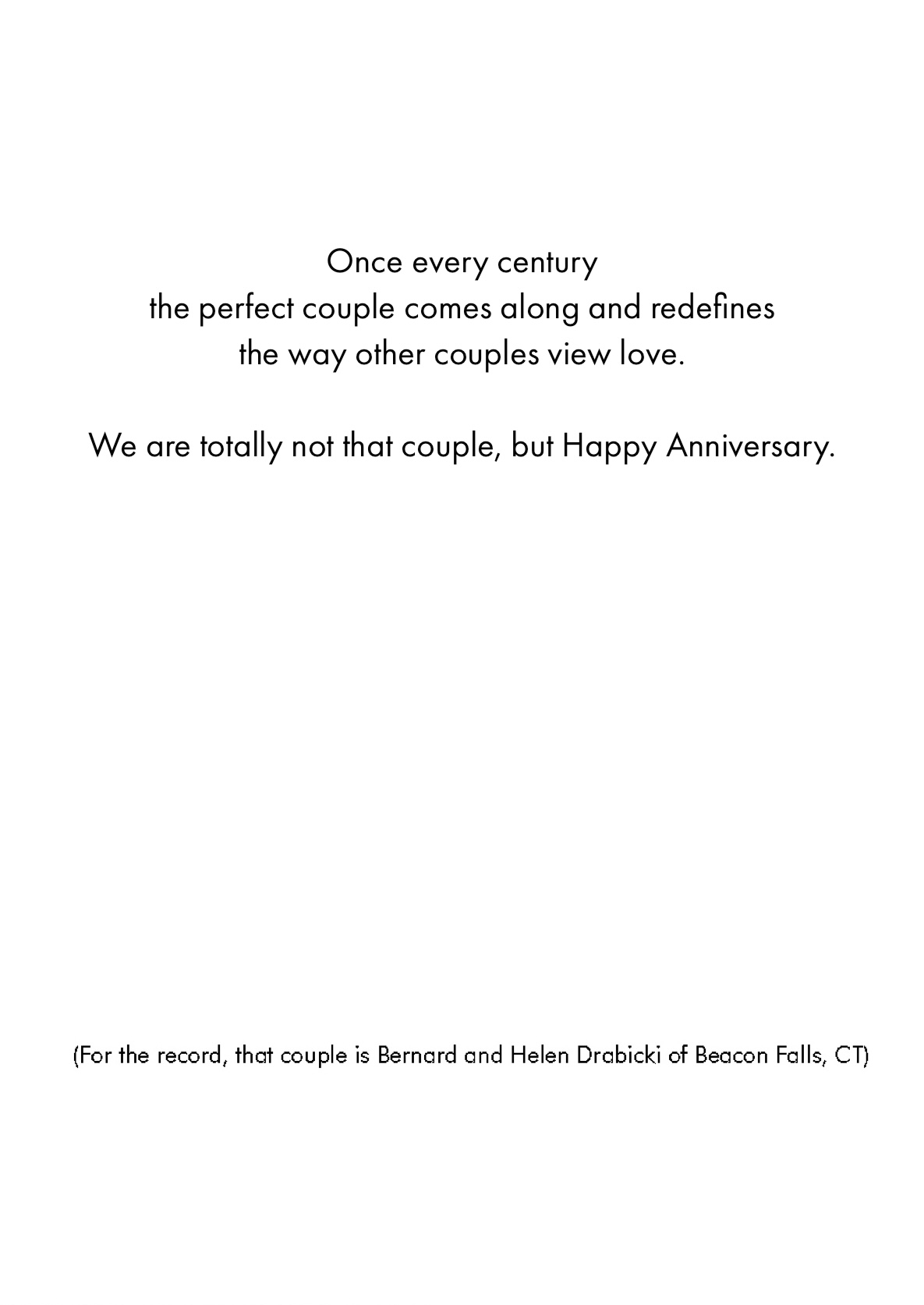 Anniversary Card - Perfect Couple/Spouse(B)