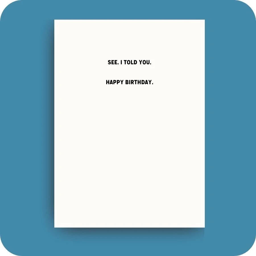 Birthday Card - Not a Funny Card (C)