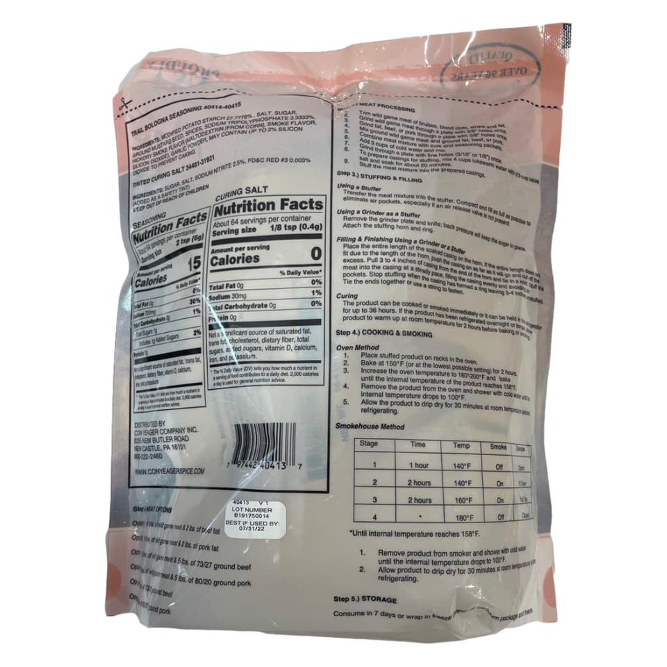 Con Yeager Trail Bologna Meat Processing Kit