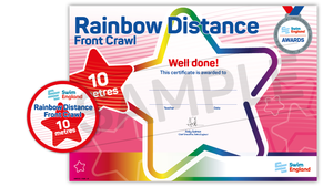Rainbow Distance Front Crawl 10m Award