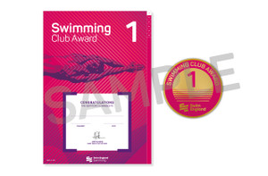 This is the Swim England Swimming Club 1 Award, which is an a4 certificate and pin badge.