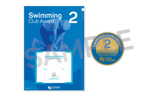 This is the Swim England Swimming Club 2 Award, which is an a4 certificate and pin badge.