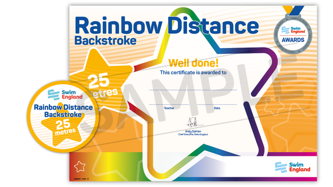 Rainbow Distance Backstroke 25m Award