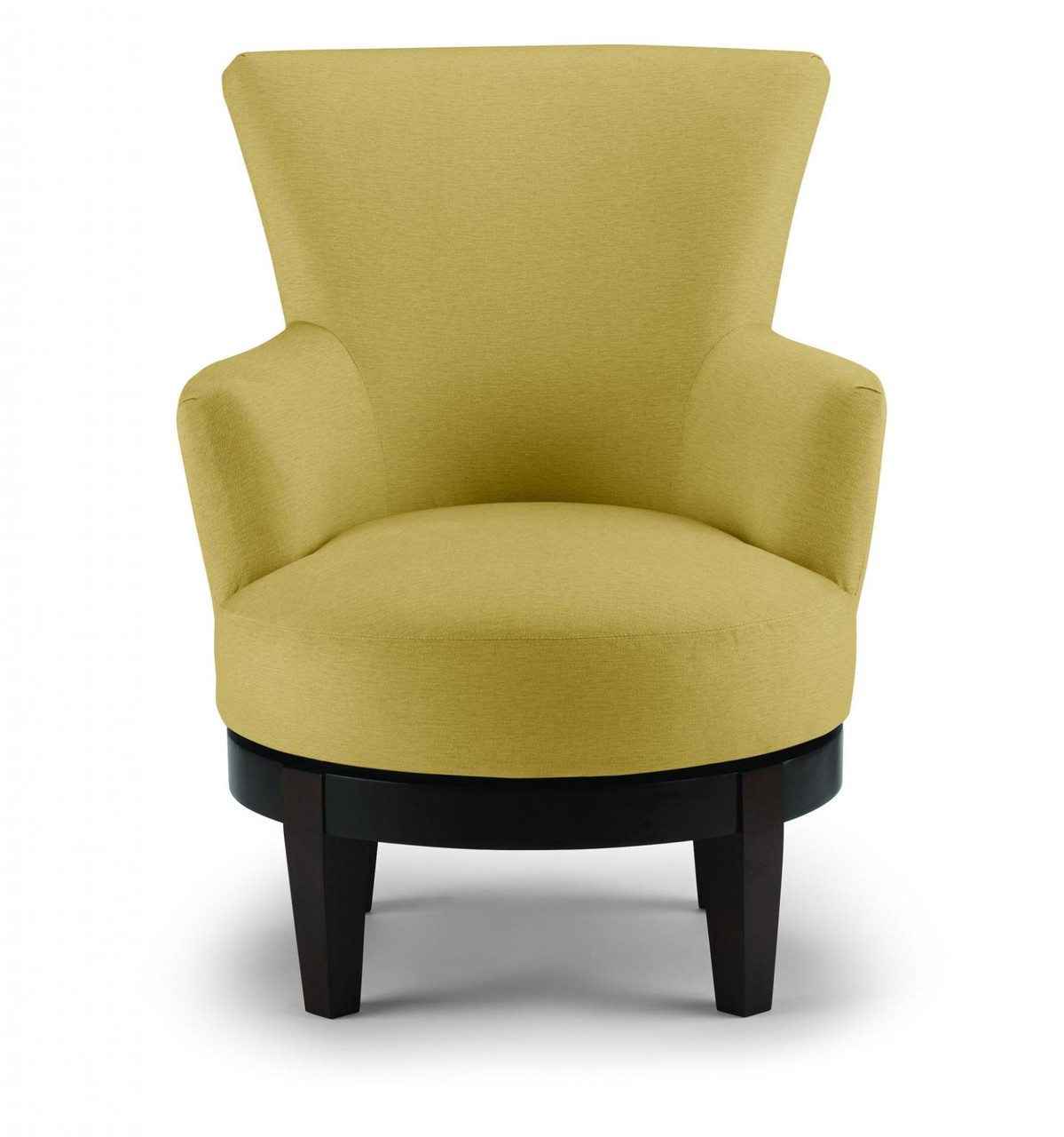 yellow swivel accent chair