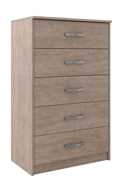 Flannia Gray Five Drawer Chest