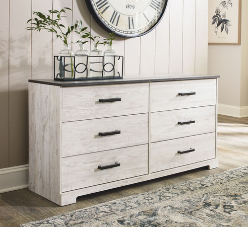 Shawburn White/Dark Charcoal Gray Dresser