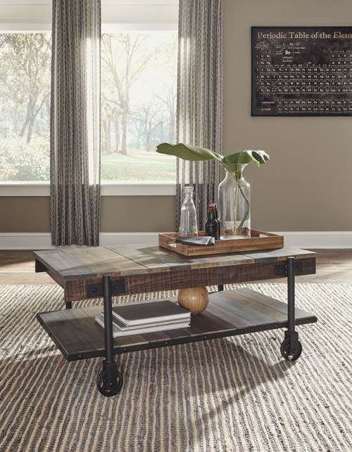 Bostweil Light Brown/Black Rectangular Cocktail Table