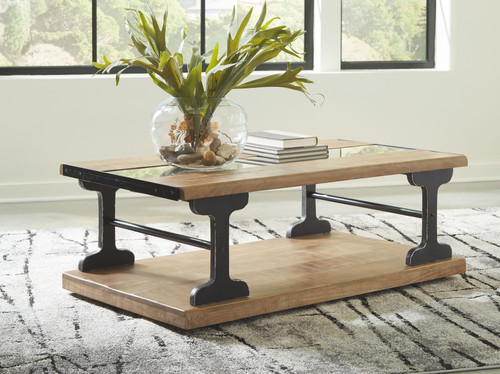 Calkosa Brown/Black Rectangular Cocktail Table