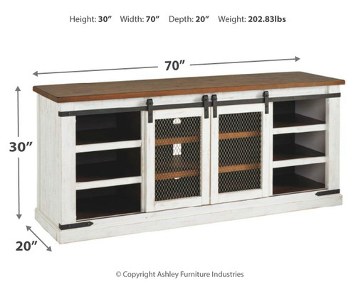 Wystfield White/brown Extra Large TV Stand