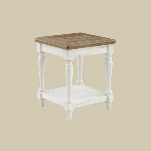 Augusta -  20" End Table Rustic Brown / White