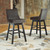 Tallenger Dark Gray Tall Upholstered Swivel Barstool (Set of 2)