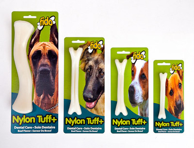 Fido Nylon Tuff+ Bone Dog Dental Chew Toy Beef