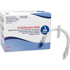 Dynarex 8" Extension Set w/ Needle-Free Connector