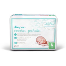 Disposable Newborn Baby Diapers, 25/pack