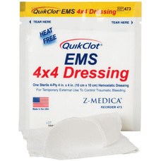 QuikClot  EMS 4x4 Dressing, 10/pack