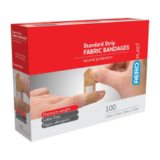 AeroPlast Premium Fabric Strip Bandages, 100/box
