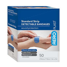 AeroPlast Detectable X-Wide Strip Bandages, 50/box