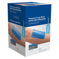 AeroPlast Detectable Large Patch Bandages, 25/box