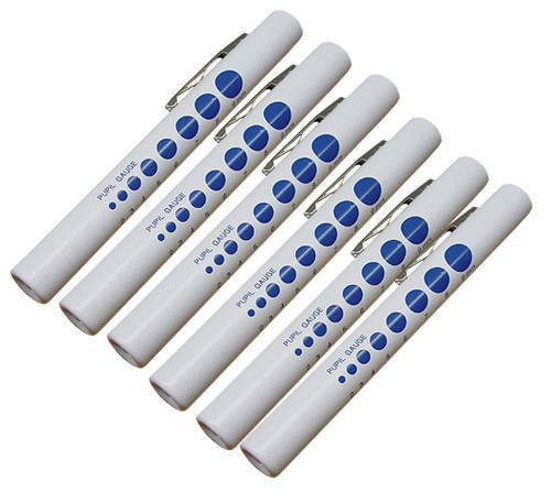 Disposable Penlights with Pupil Gauge, 6/pack