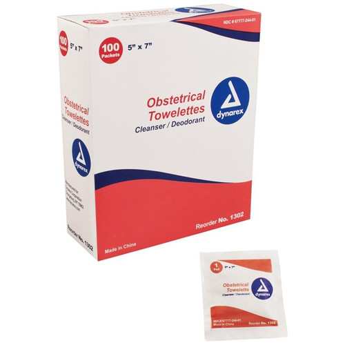 Obstetrical Towelettes, 100/box