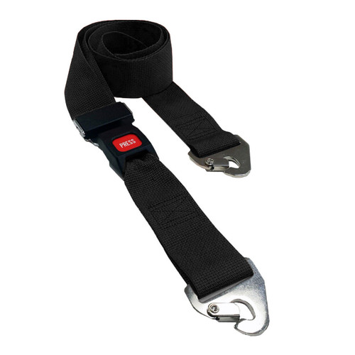 5’ 2-Piece Nylon Strap w/ Metal Push Button Buckle w/ Non-Swivel Speed Clip Ends