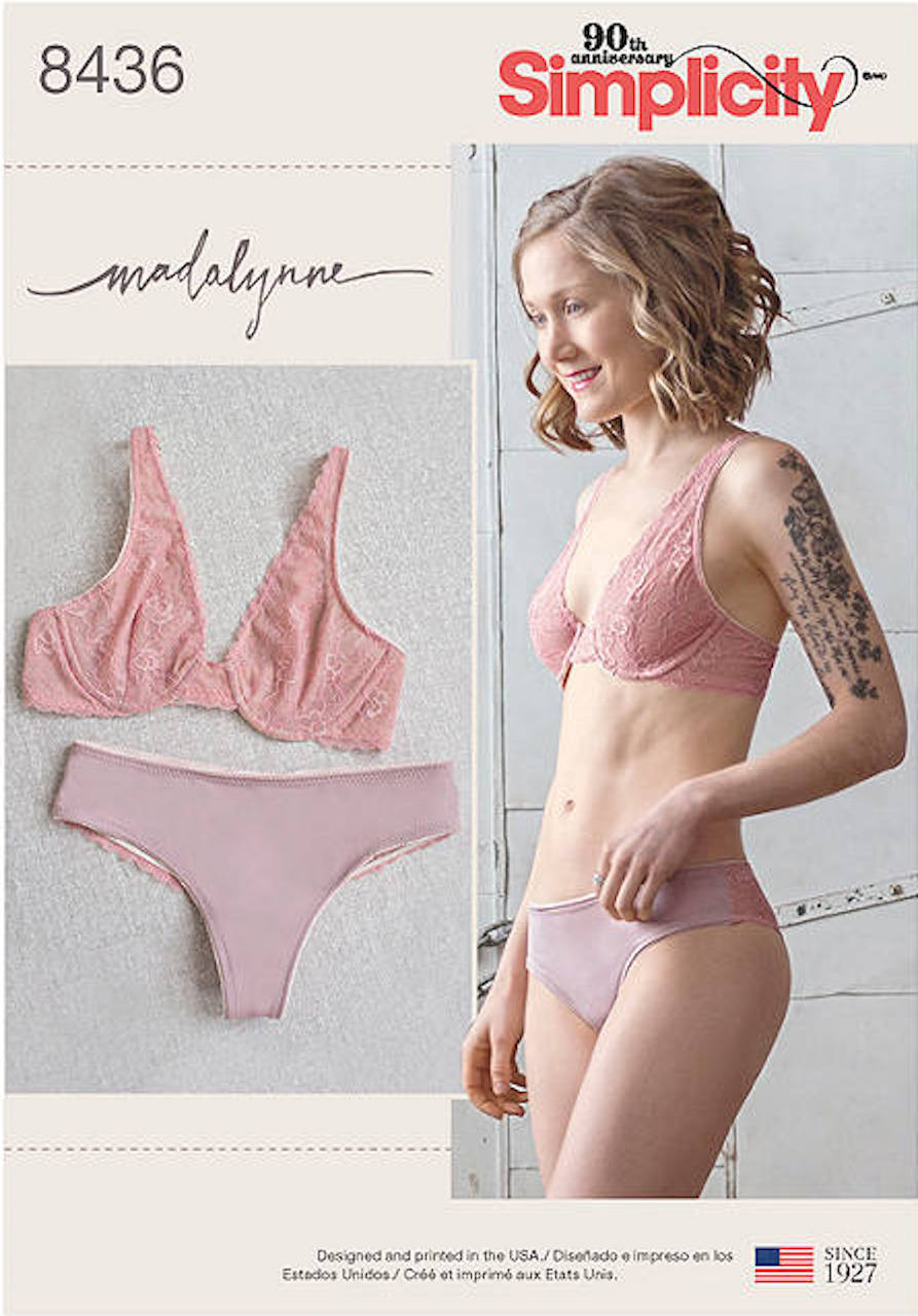 Simplicity Pattern 8228 Misses' Soft Cup Bras and Panties by Madalynne,  Size 32A - 42DD / XS-XL