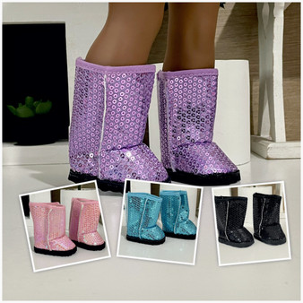 Sequin boots, 18 inch dolls